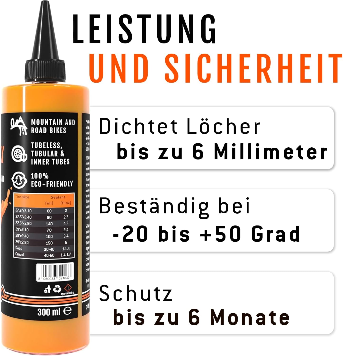 Detalle 2 de PMP Orange Latex Lattice Liquido Sigillante Antiforatura per Coperture Tubeless MTB e STRADA