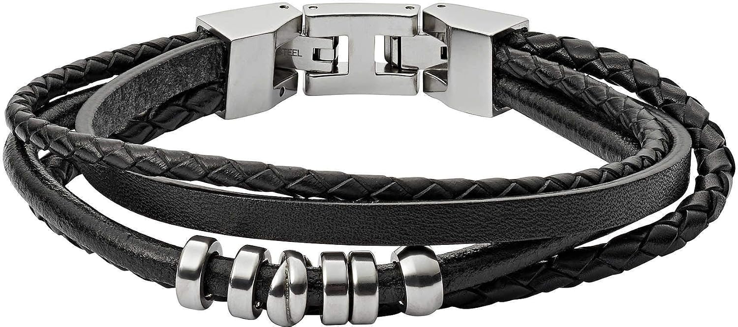 Thumbnail 6 de Fossil Herren-Armband JF87354040 – Lederarmband, braun, matte Oberfläche, Doppelwickel 480 mm