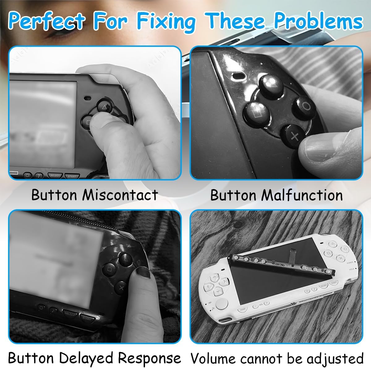 Detalle 2 de ZHUROUPU Direction Cross Button Replacement Left Key & Right Keypad Flex Cable for PSP (TA-095)