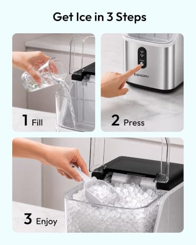 Thumbnail 4 de EUHOMY Nugget Ice Maker Countertop: Soft, Chewable Pebble Ice in Minutes