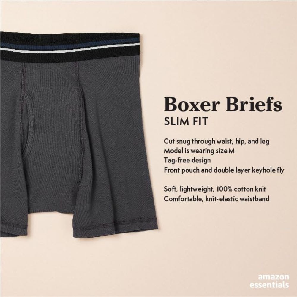 Detalle 2 de Amazon Essentials Men's Breathable Cotton Pant Boxer Pants, Pack of 5
