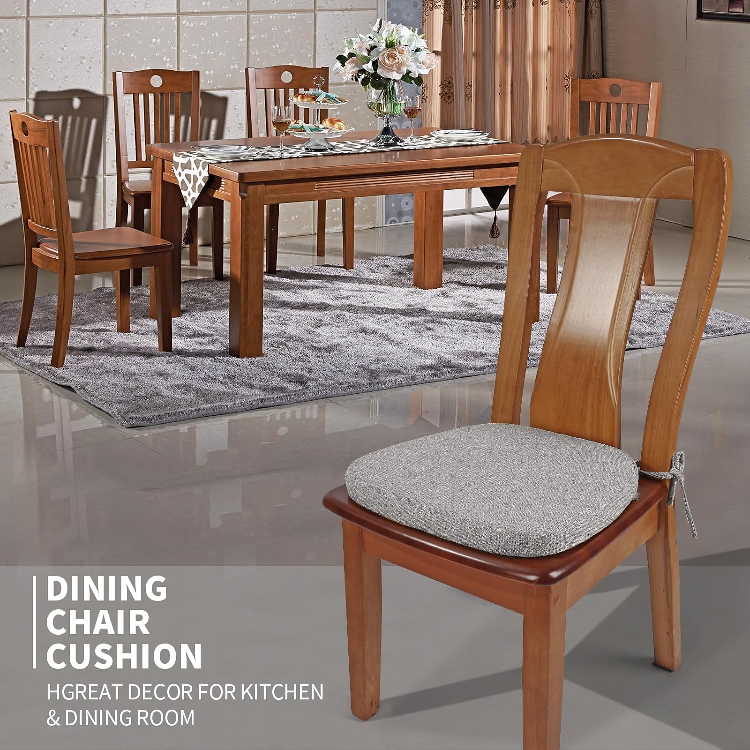 Detalle 2 de SINOSSO Memory Foam Chair Cushions, Set of 4