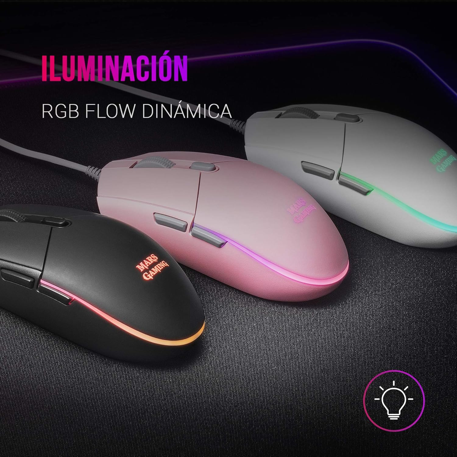 Thumbnail 1 de Mars Gaming MMG : souris PC compacte légère 3200 DPI avec RGB Flow