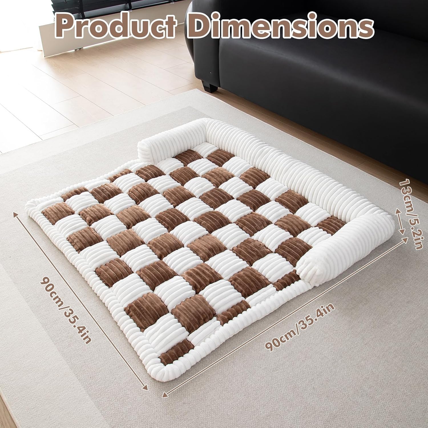 Thumbnail 1 de TOPCHANCES Dog Bed Cover – Pet Couch Covers for Sofa (Dark Brown, 90×90cm)