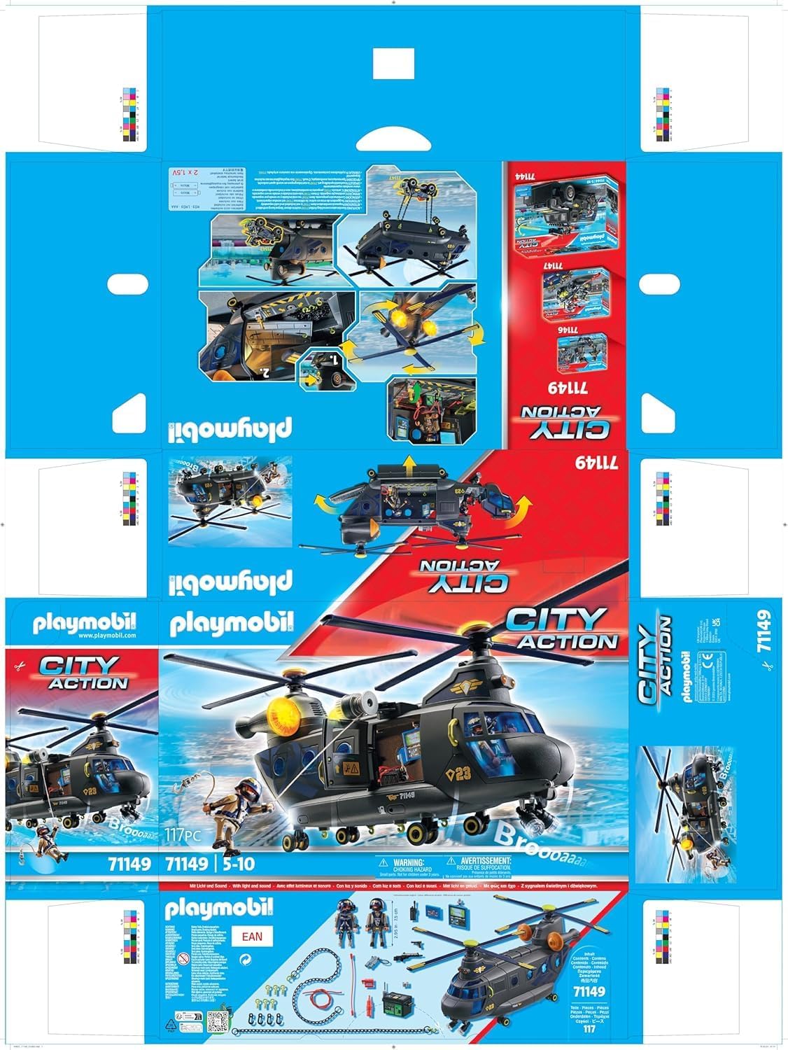 Thumbnail 6 de PLAYMOBIL City Action SWAT-Rettungshelikopter (71149) – detailreiches Freispiel mit Licht & Sound
