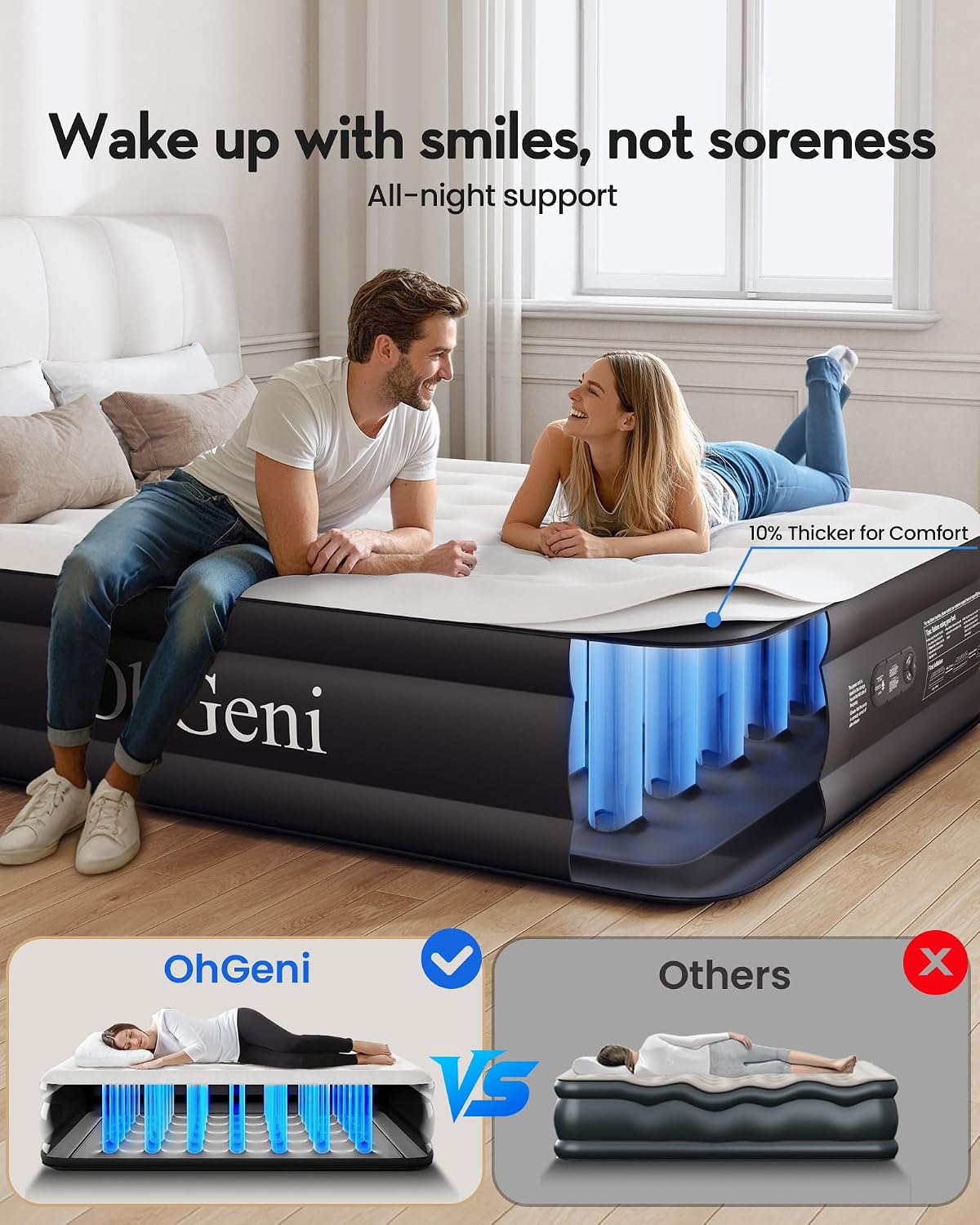 Thumbnail 6 de OhGeni Air Mattress Queen 18 Raised