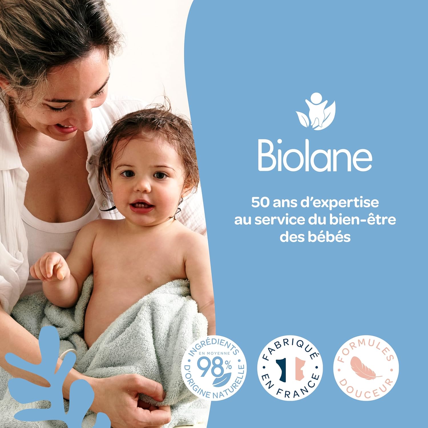 Thumbnail 6 de Biolane Huile Lavante Dermo-protectrice bain bébé sans savon (peaux sèches et sensibles) – Corps et cheveux, 500 ml