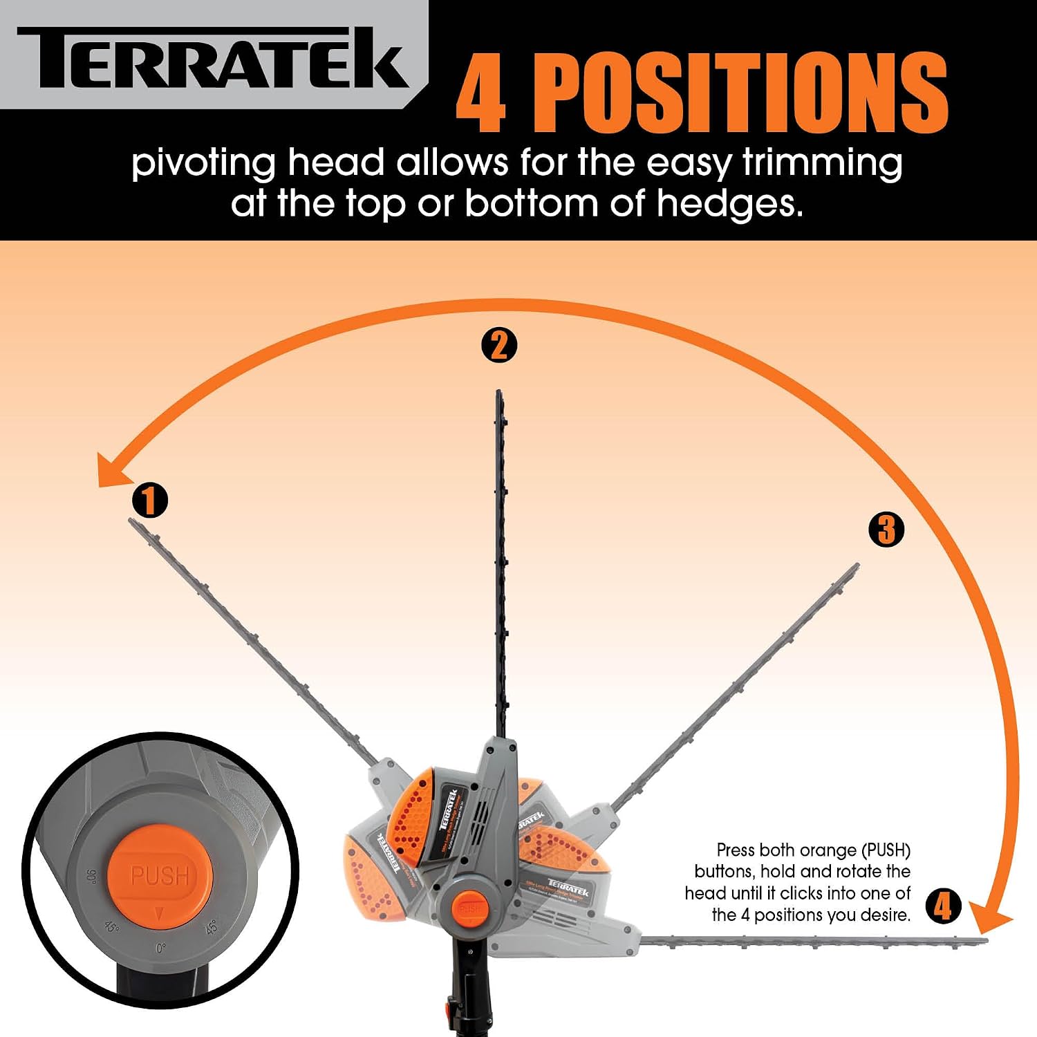 Thumbnail 4 de Terratek 550W Corded Telescopic Hedge Trimmer