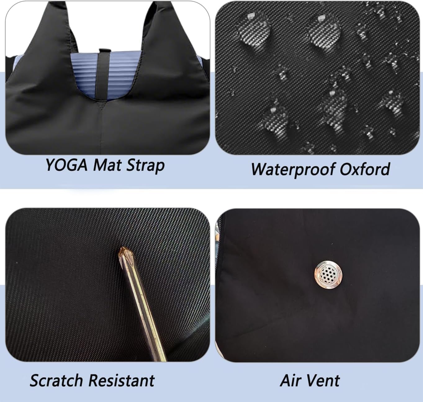 Detalle 2 de ROSSRORE Yoga Gym Bag for Women with Separate Shoes Compartment and Wet/Dry Pockets