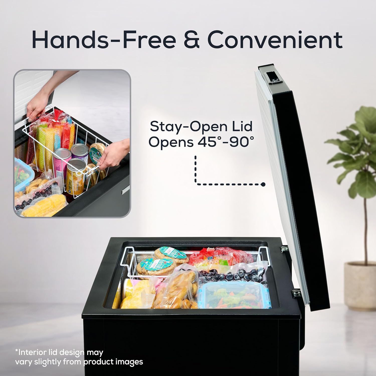 Detalle de Igloo 5.0 Cu. Ft. Chest Freezer with Adjustable Thermostat, Basket and LED Lights