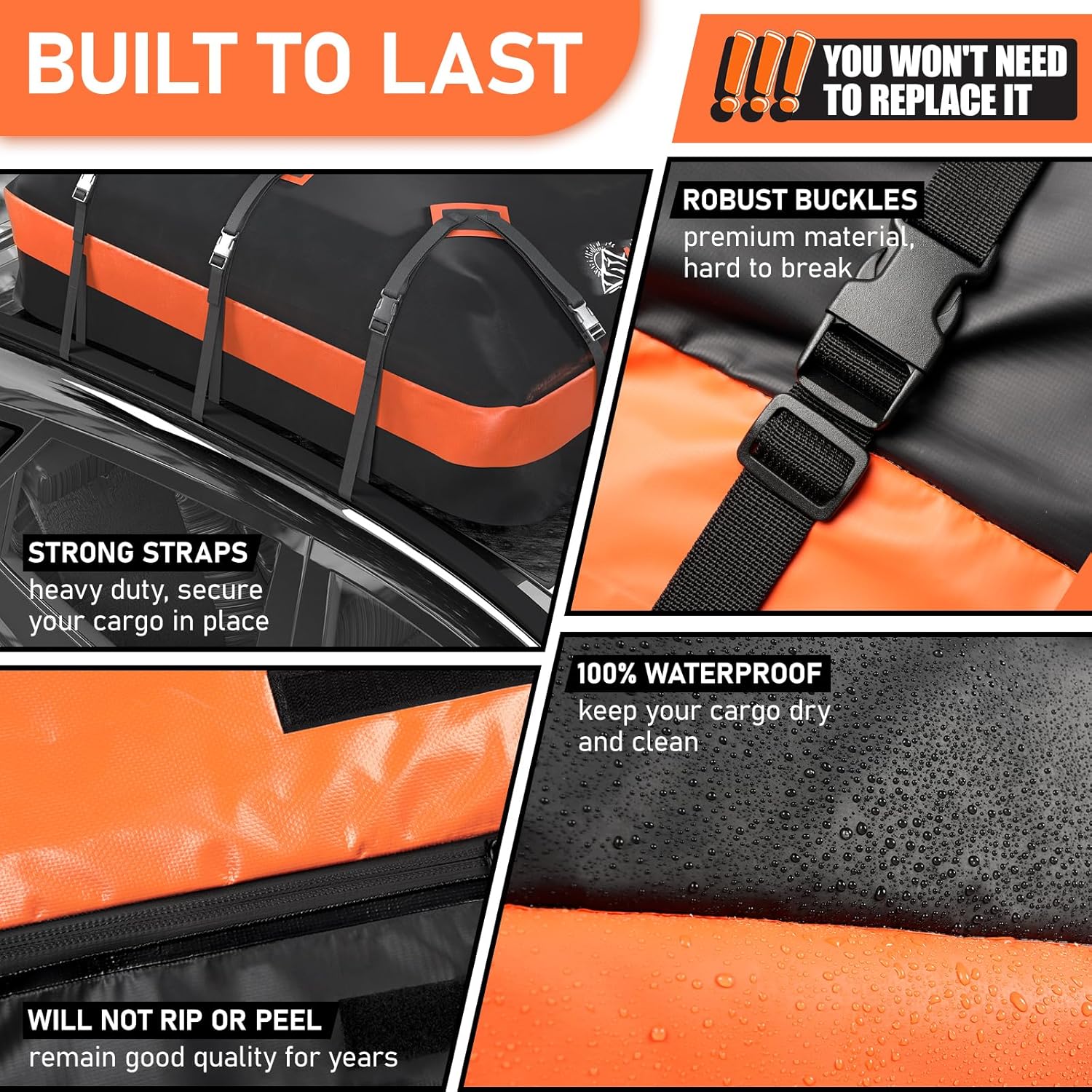 Detalle de Asinking 21 Cubic Feet Car Rooftop Cargo Carrier Bag