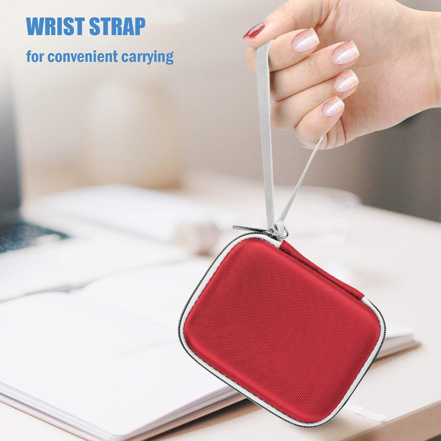 Detalle 2 de ProCase Stoßfeste Festplatten-Tasche für Samsung T7 / T7 Touch Portable SSD (rot)