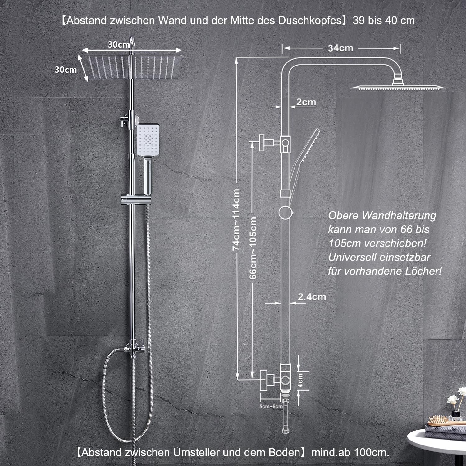 Thumbnail 5 de Görbach Colonne de Douche 74–114 cm