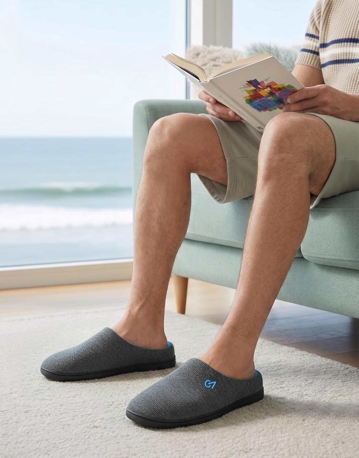 Detalle 2 de VeraCosy Men's Two-Tone Memory Foam Slippers