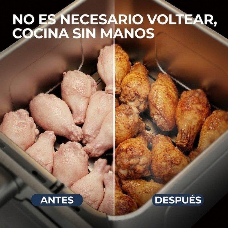 Detalle de Freidora de Aire Welltin ROUNY 6L 1700W: cocinado saludable sin plásticos y con temporizador