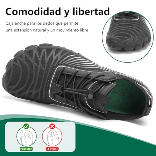 Thumbnail 2 de SAGUARO Barefoot, zapatillas de agua para mujer de secado rápido, negras, 38 EU