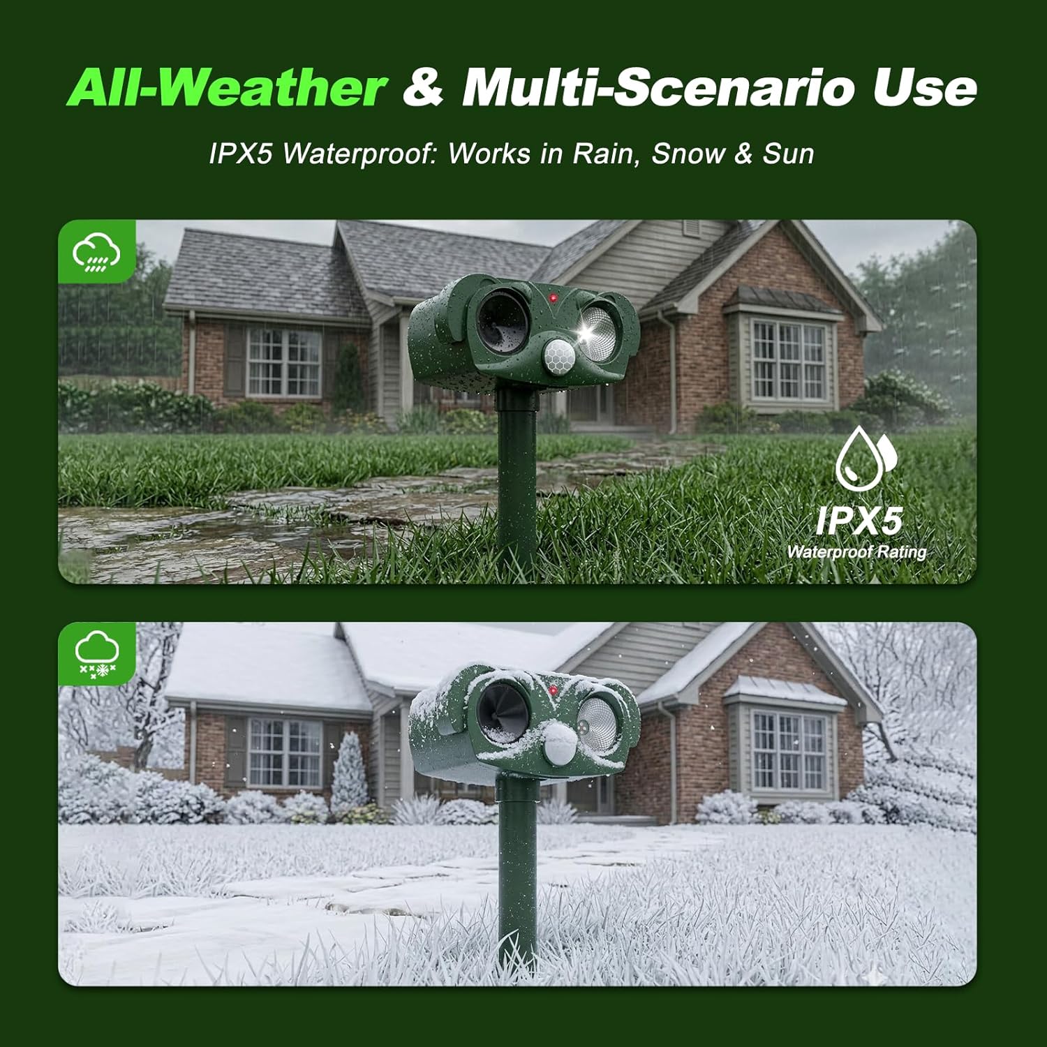 Thumbnail 5 de Cat Repellent for Gardens UK: Solar Scarer with Strobe Light & Infrared Sensor