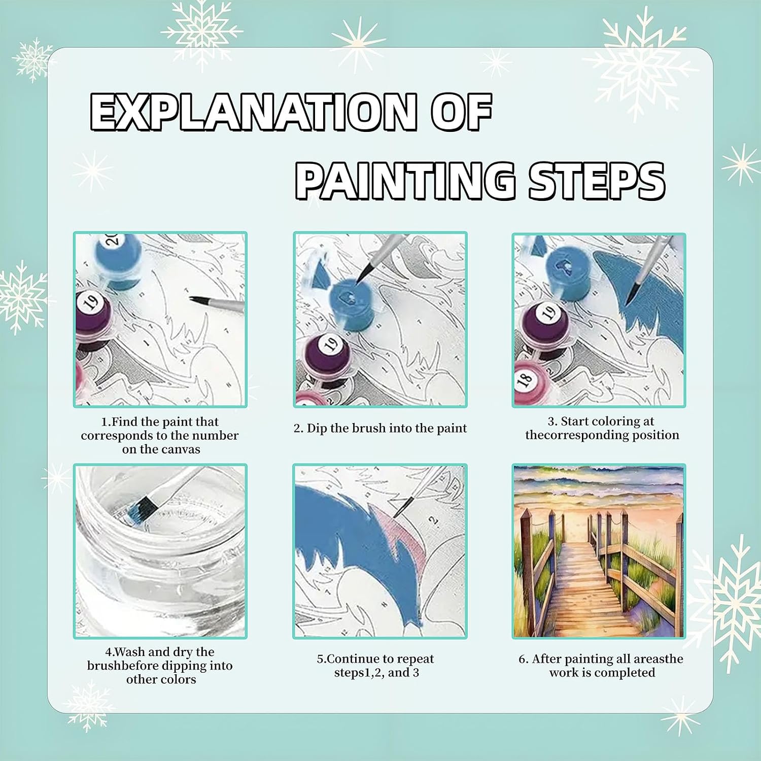 Thumbnail 5 de Viart 4 Pack Paint by Numbers 8x12 inch