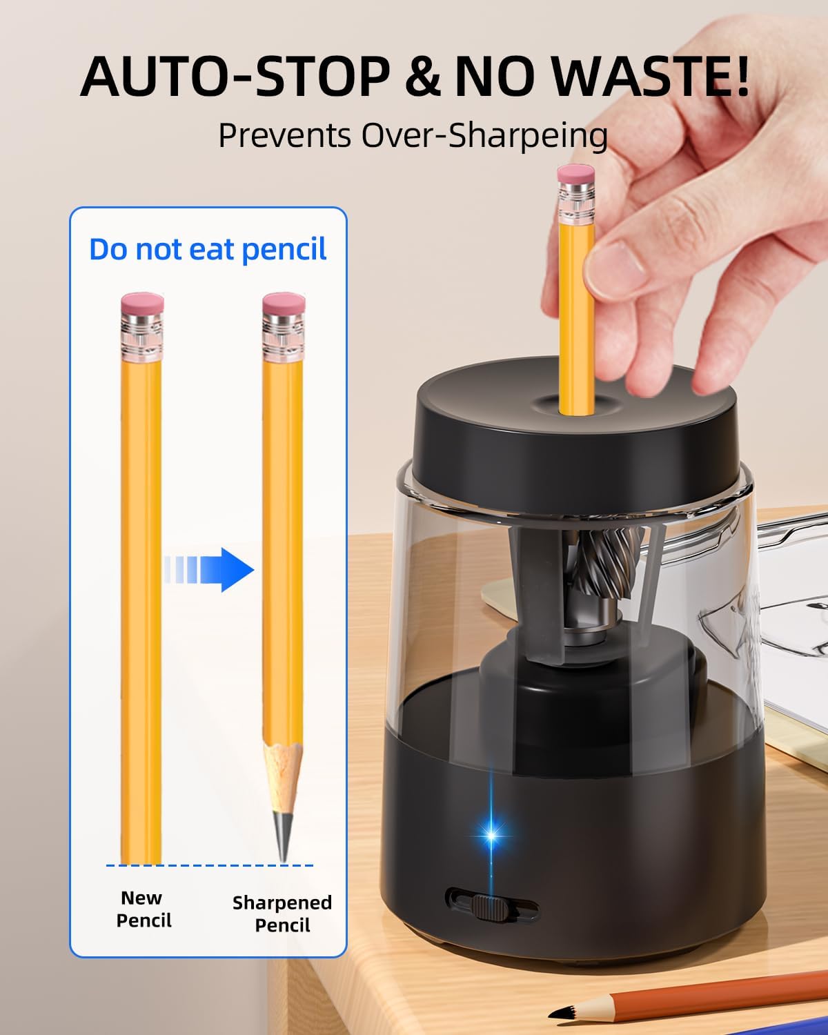 Thumbnail 4 de ZMOL Electric Pencil Sharpener: Professional Automatic Sharpener with Rechargeable Power