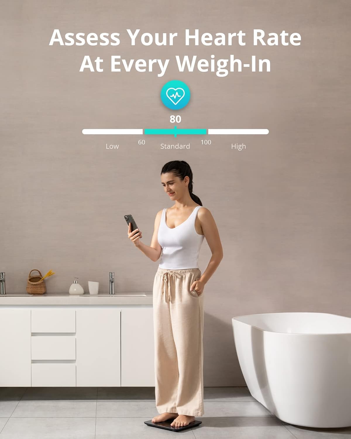 Detalle de eufy Smart Scale P2 Pro (eufy Scales for Body Weight) with Wi‑Fi/Bluetooth, 16 measurements & 3D model
