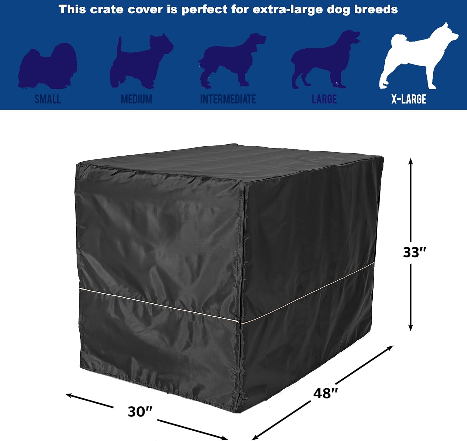 Detalle 2 de MidWest Homes for Pets XL Dog Crate Cover (Black Polyester) for Most 122 cm Crates