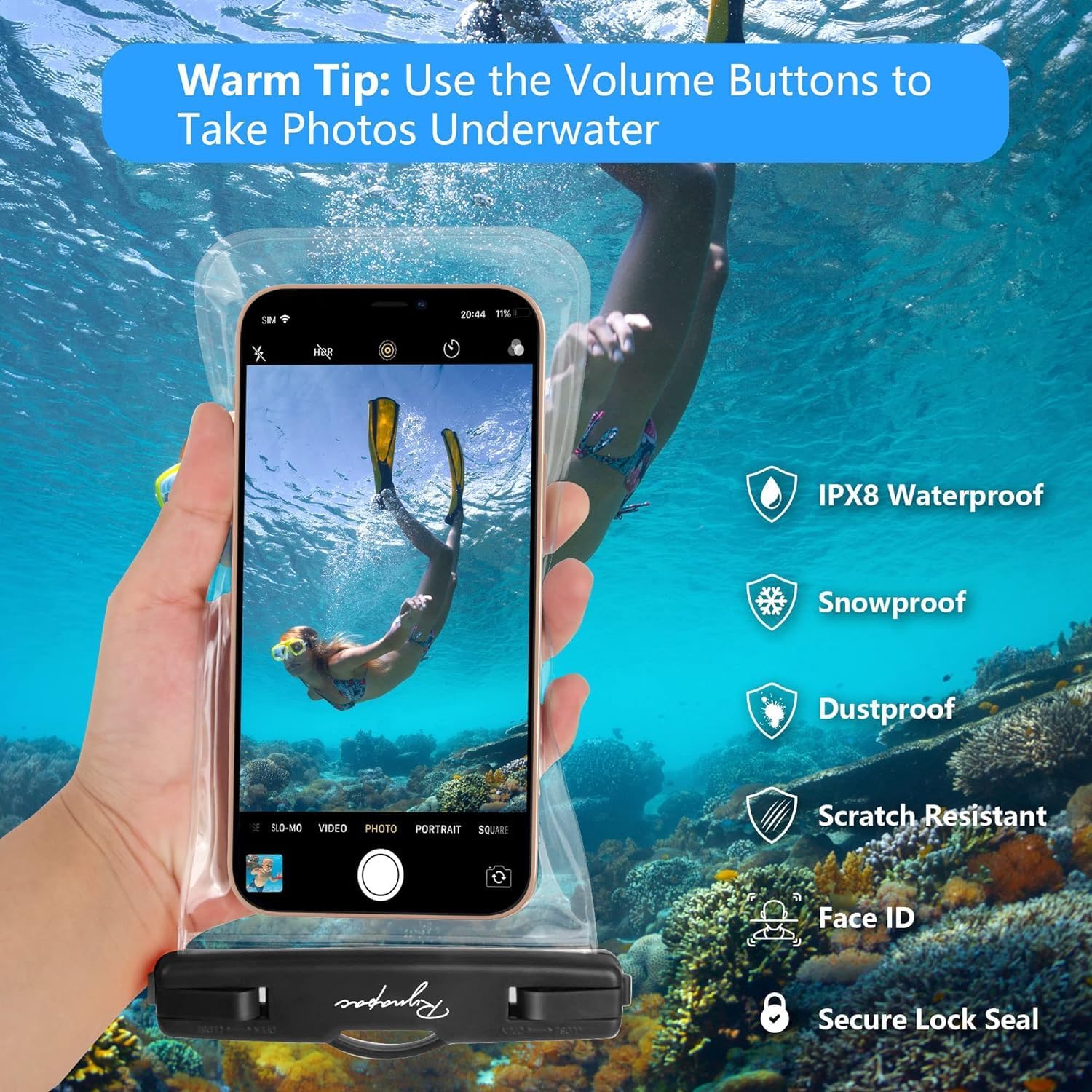 Thumbnail 5 de Rynapac 7.5in IPX8 Waterproof Phone Pouch Bag with Lanyard – Beachproof Dry Bag for iPhone and Galaxy
