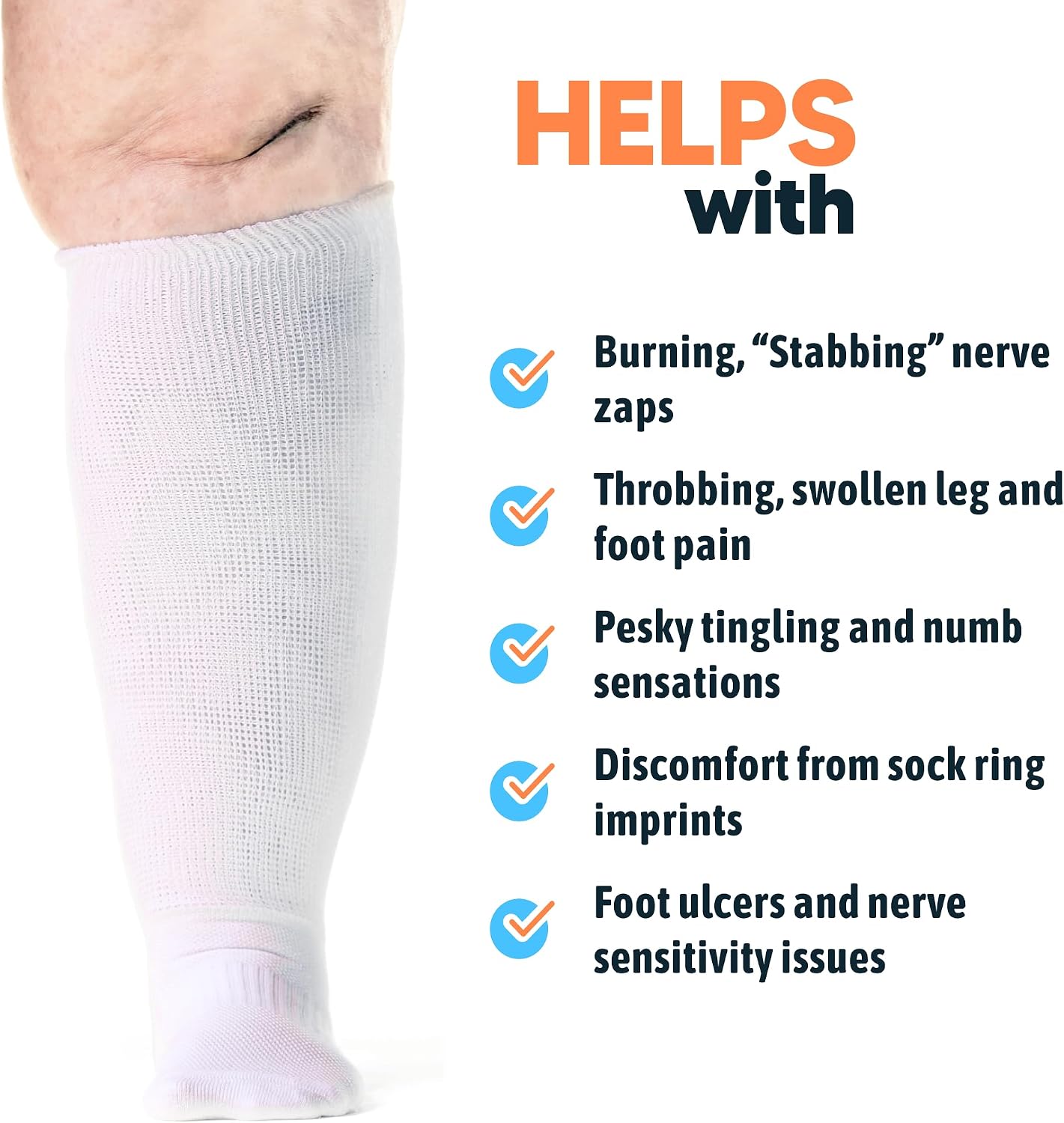 Detalle de Viasox EasyStretch™ Diabetic Socks for Men and Women, Non-Binding Top