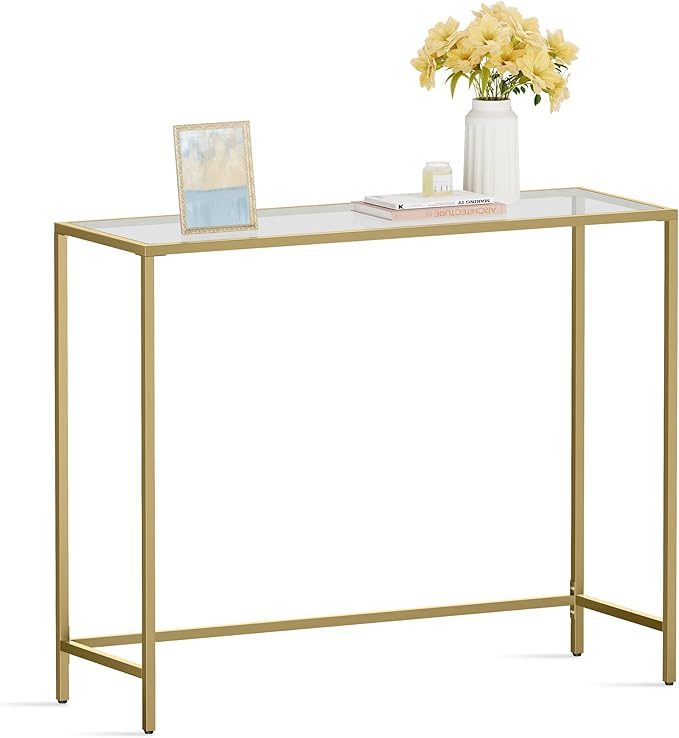 Detalle de VASAGLE LGT26G Mesa de Consola con Tablero de Vidrio