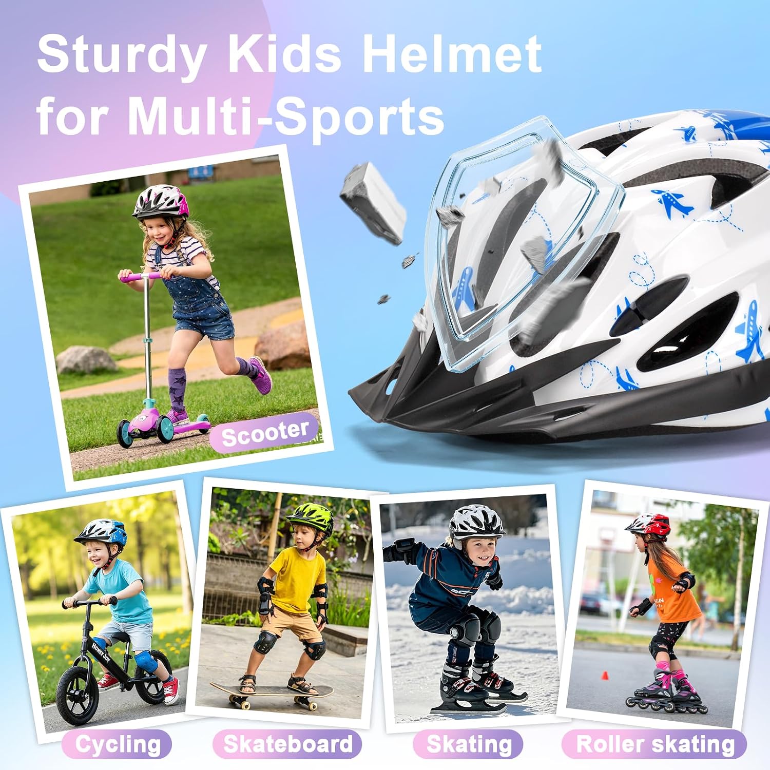 Thumbnail 6 de Zamufo Kids Bike Helmet for Age 8-15 with Visor – Lightweight, Adjustable, 54-59cm