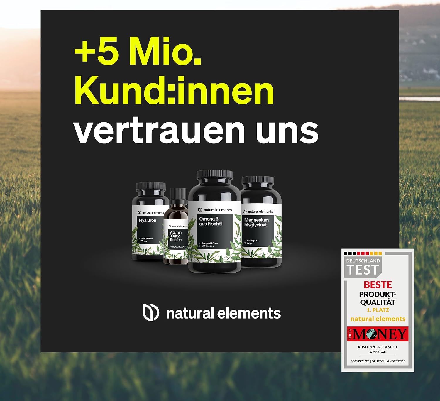 Detalle de natural elements Vitamin B Komplex 180 Kapseln – Vitamin B12 500 µg 💊