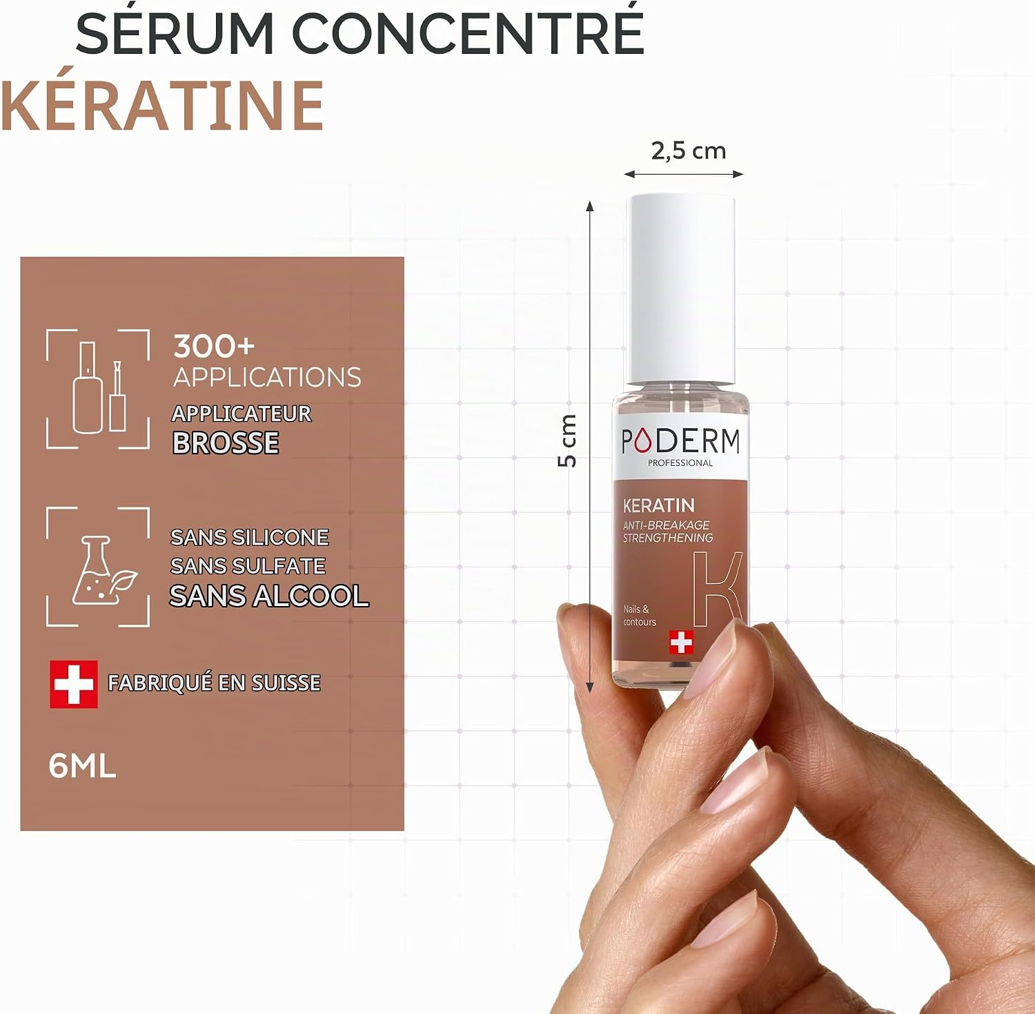 Thumbnail 5 de PODERM 5-in-1 actief keratine-serum voor breekbare nagels, 6 ml