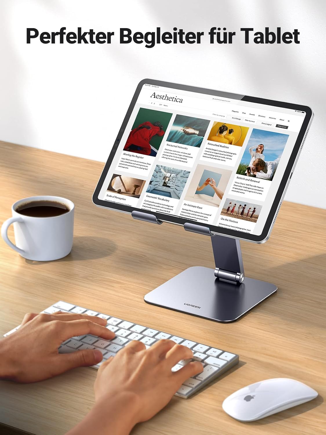 Thumbnail 3 de UGREEN Tablet Ständer höhenverstellbar aus Aluminium (19,5 cm), für Tablets bis 12,9 Zoll