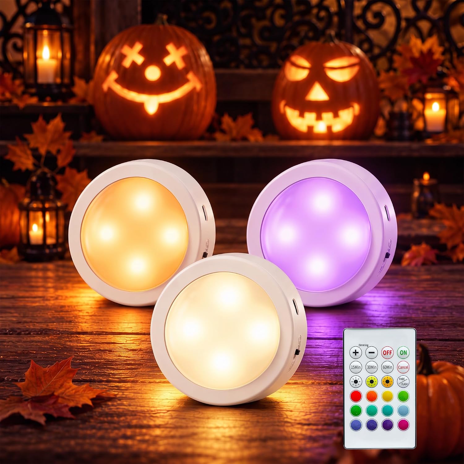 Detalle 2 de EZVALO Rechargeable Puck Lights 3-Pack