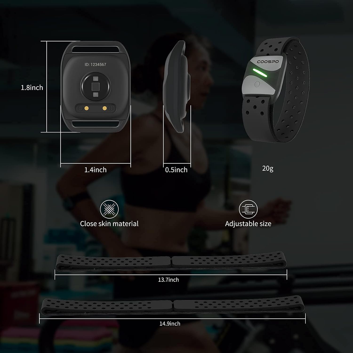 Thumbnail 6 de COOSPO HW807 armband heart rate monitor Bluetooth 5.0
