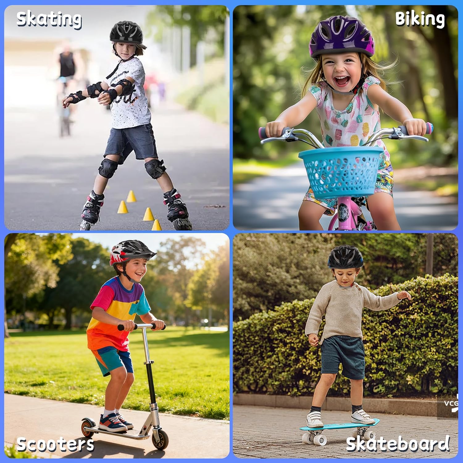 Thumbnail 6 de DmTown Kinderfahrradhelm verstellbar 50–58 cm (3–14 Jahre) für Fahrrad, Skate & Scooter