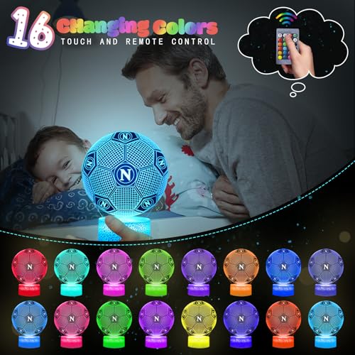 Thumbnail 1 de Eygerur 2 Pezzi Napoli Calcio Luce Notturna 3D per Bambini – Regalo 2–12 Anni