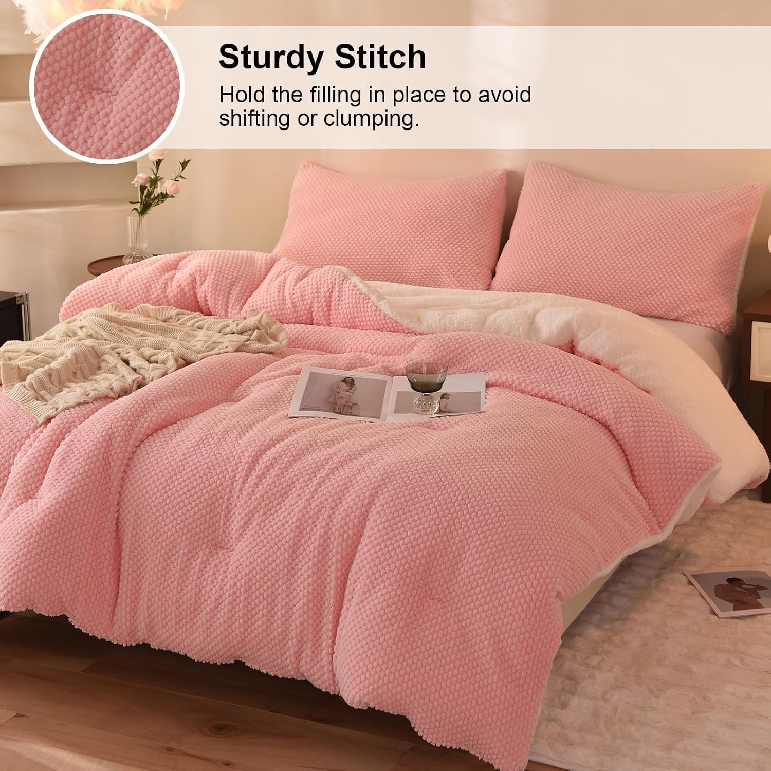 Detalle de LLanCL 3D Jacquard Comforter Set 68"x90"