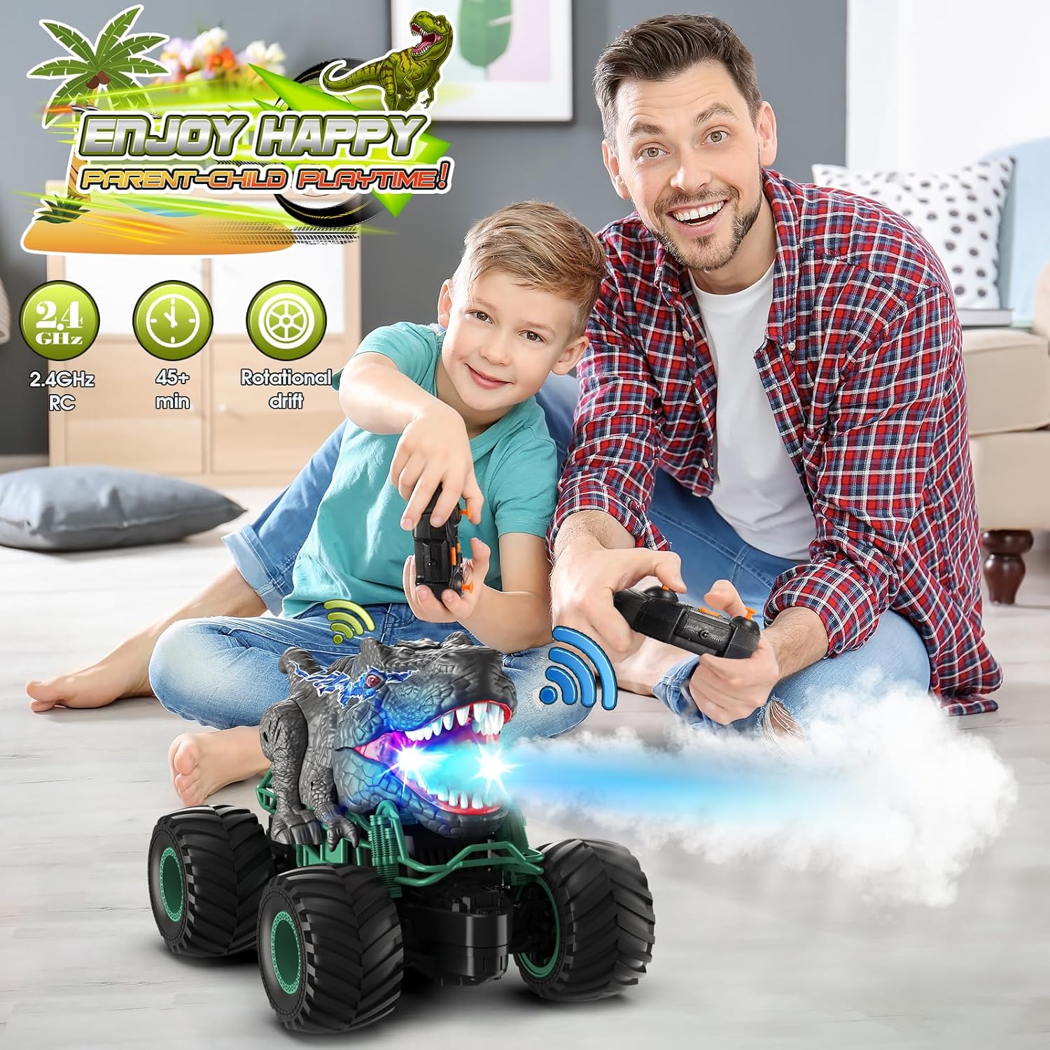 Detalle 2 de HappyGoLucky 1:16 RC Dinosaur Truck 10 KM/H