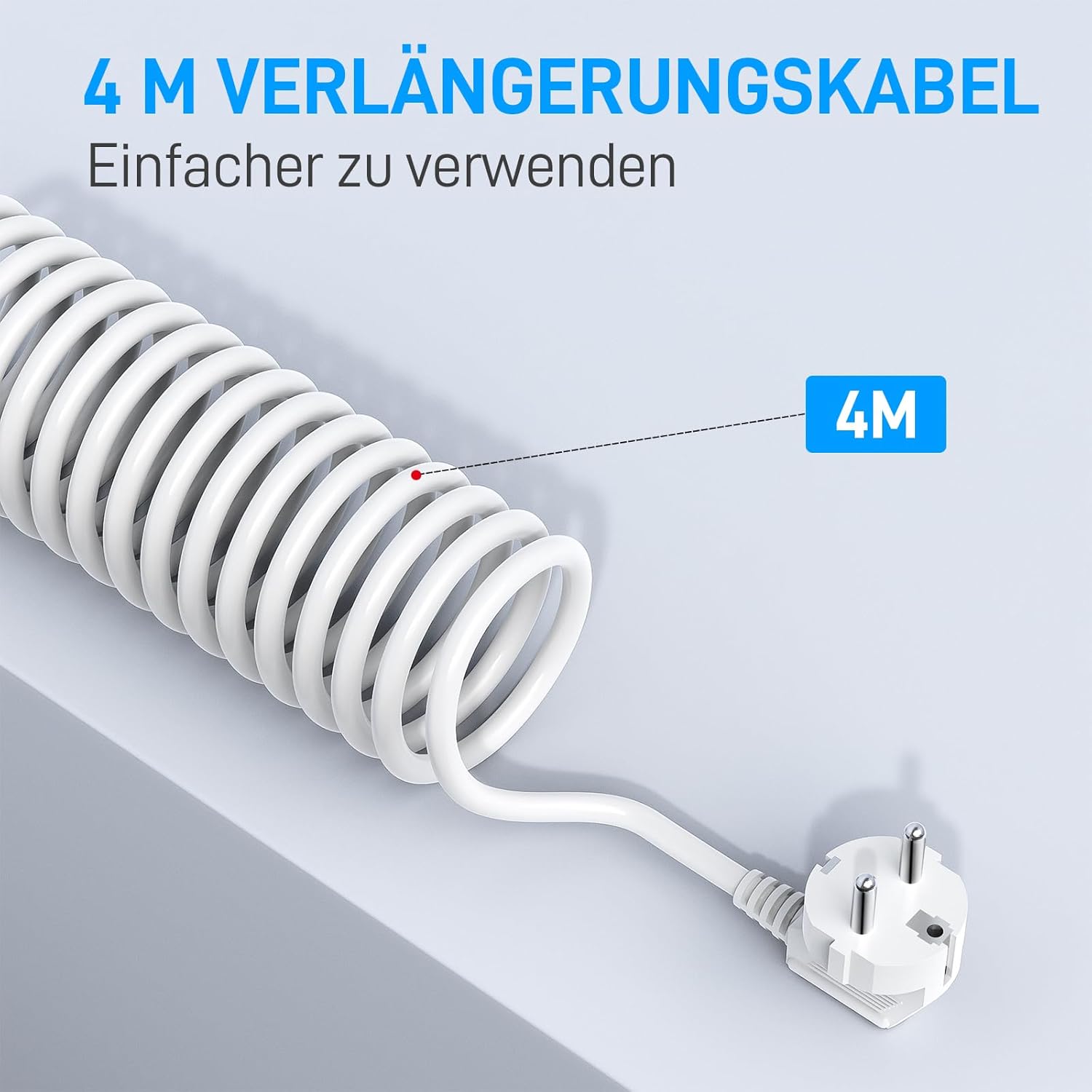 Detalle de Kabelbox mit versteckter Mehrfachsteckdosenleiste 3680W/16A • 4 m Kabel • 1050J Überspannungsschutz • 6 Steckdosen + 3 USB-A + 1 USB-C