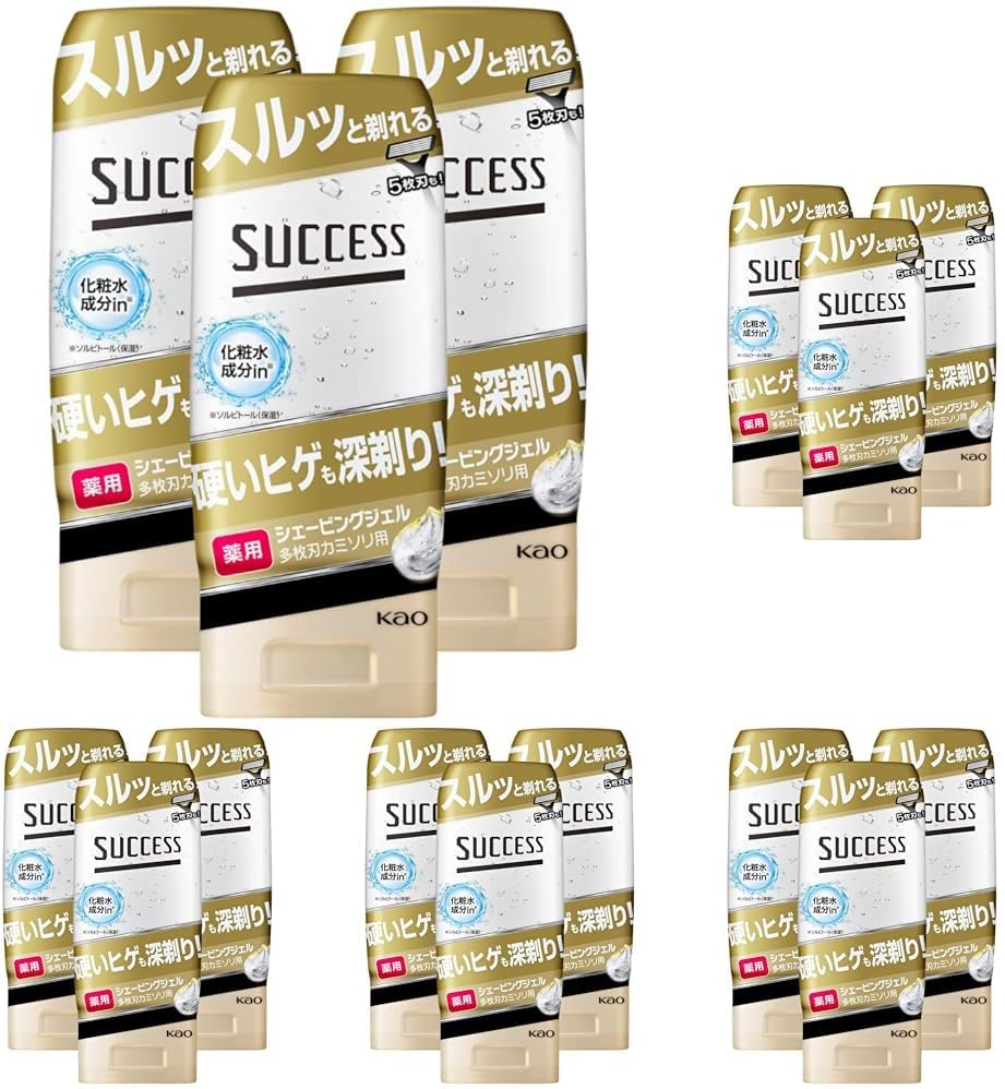 Detalle de サクセス 薬用シェービングジェル 多枚刃カミソリ用 180g×3個セット