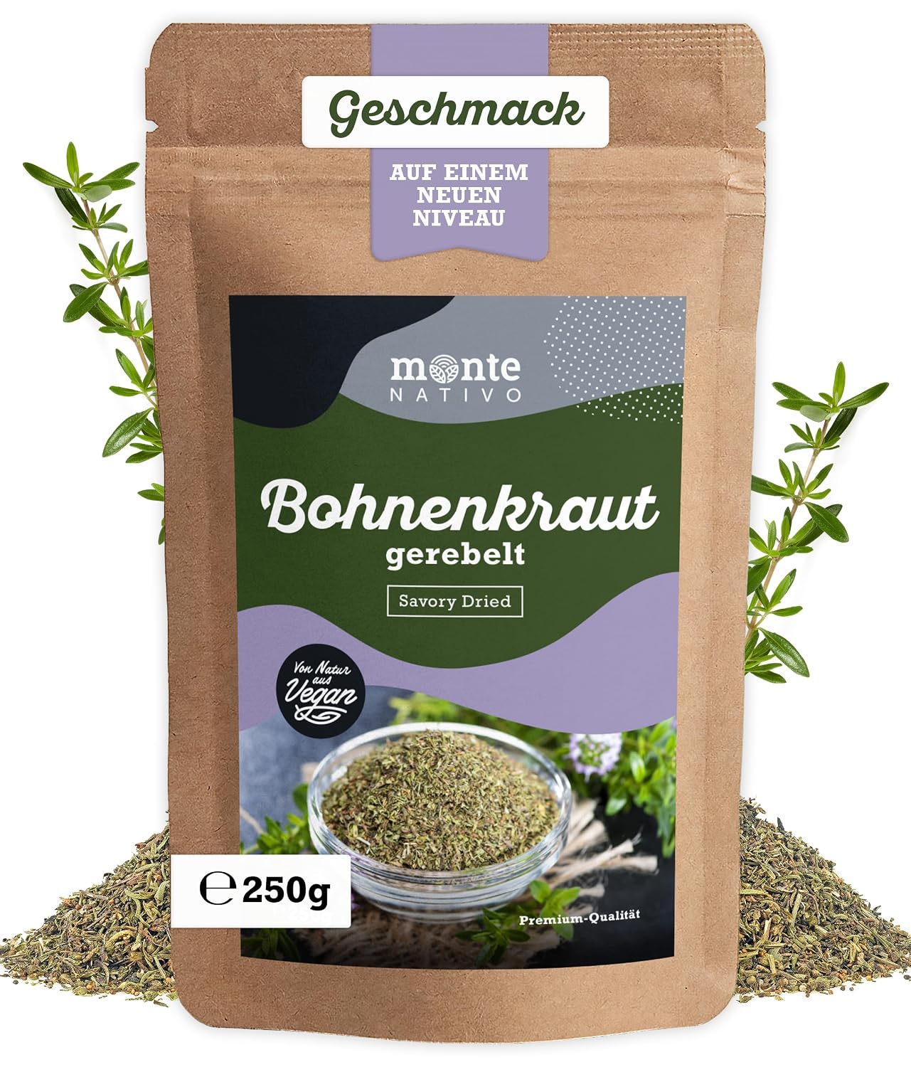 Detalle de Bohnenkraut getrocknet Monte Nativo (250g) – Aromatisches Bohnenkraut gerebelt