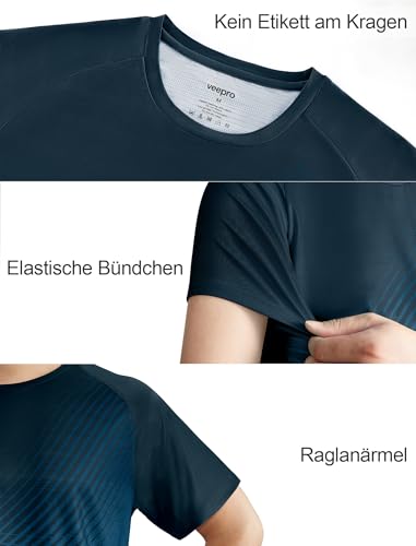 Detalle 2 de Veepro Men’s T-Shirts Gym Running Tee — Moisture-Wicking, Quick Dry, Breathable Short Sleeve in Gradient Green (3XL)
