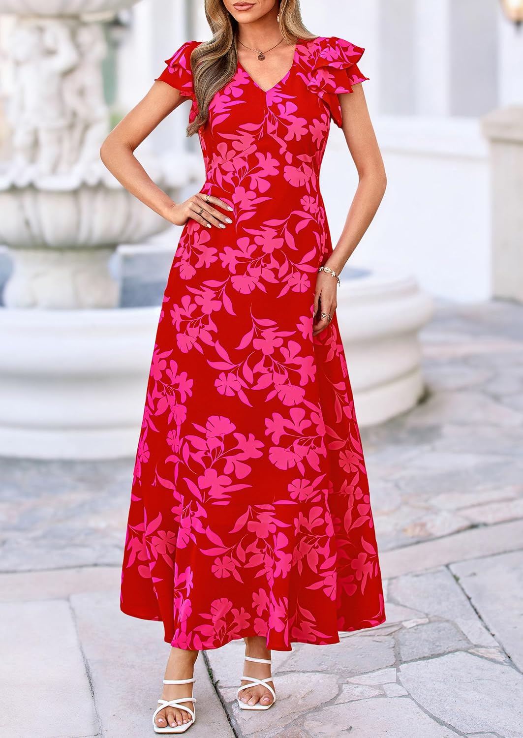 Thumbnail 6 de PRETTYGARDEN Floral Maxi Dress for Women 2026 Summer Boho With Ruffles — Beach to Wedding Guest