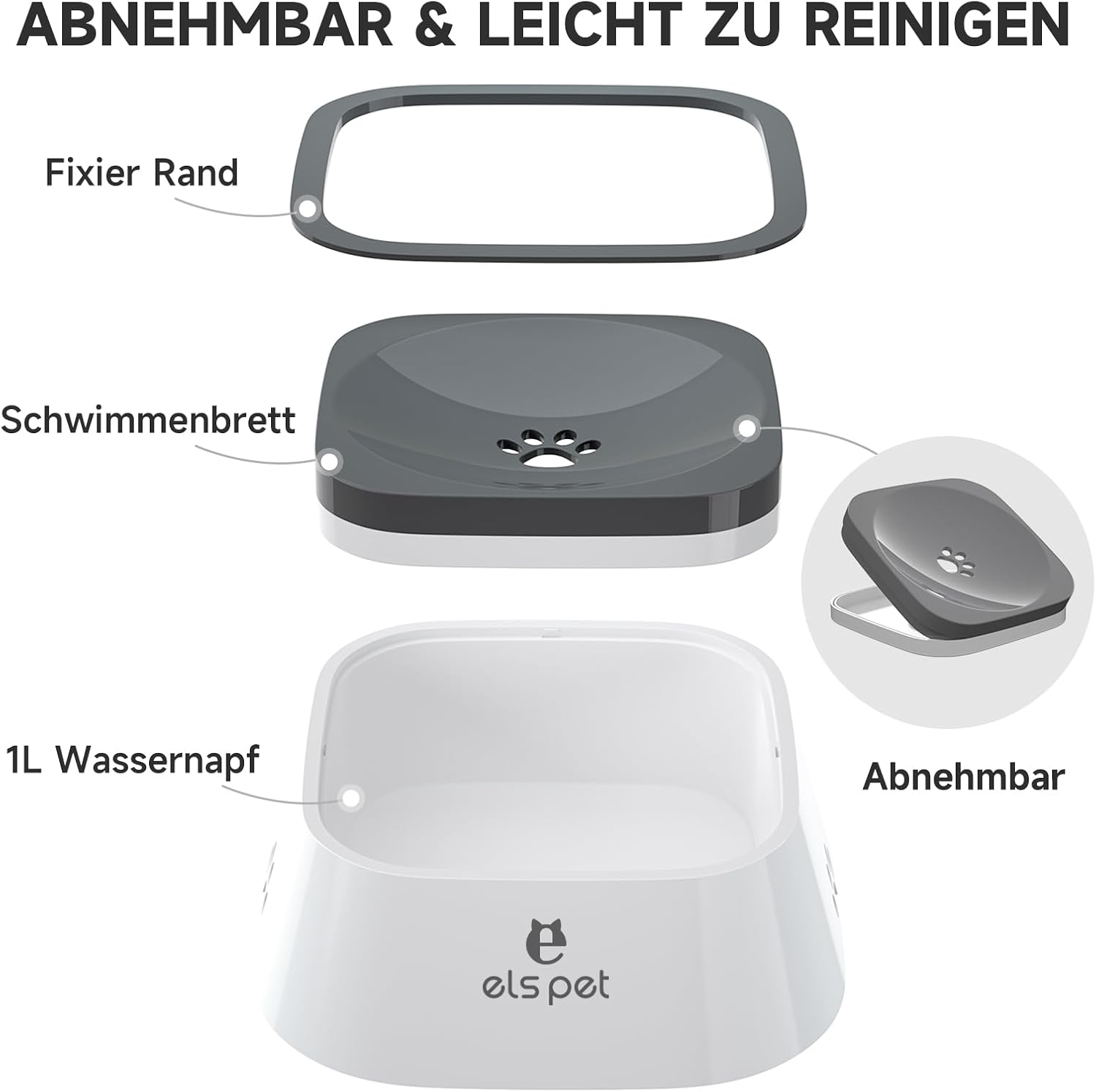 Thumbnail 3 de ELS PET 1L Wassernapf auslaufsicher für Hunde