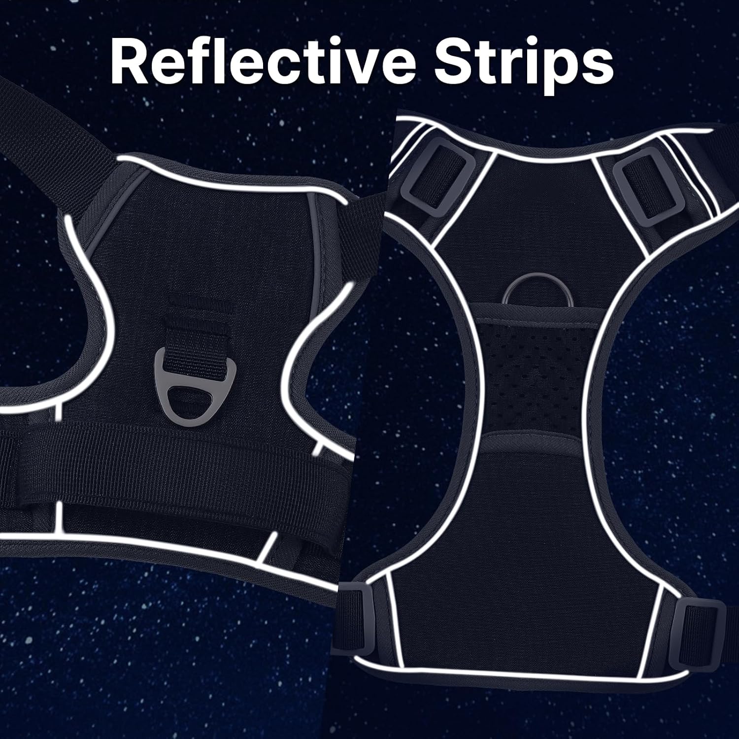 Thumbnail 5 de Belababy Medium Anti-Pull Dog Harness with Soft Padded Handle (Black, Size M)