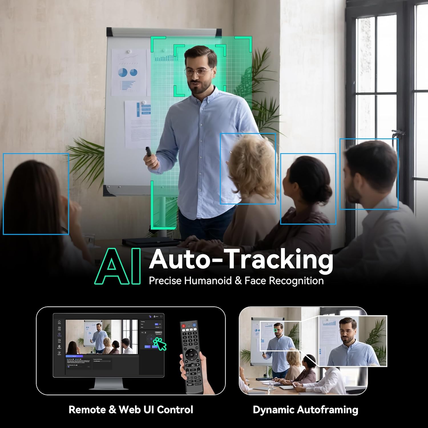 Thumbnail 3 de Tenveo 4K NDI PTZ Camera with AI Humanoid & Face Auto-Tracking (20X Optical Zoom)