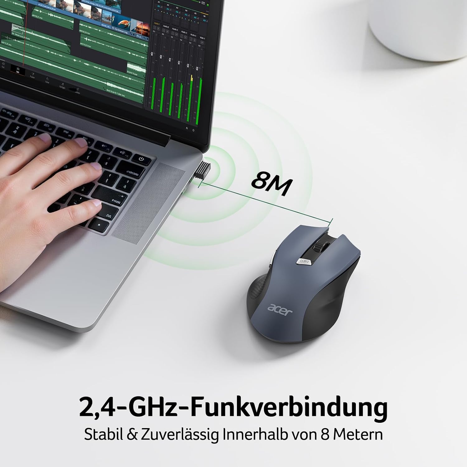 Detalle 2 de acer Maus Kabellos Funkmaus 1600 DPI đ±