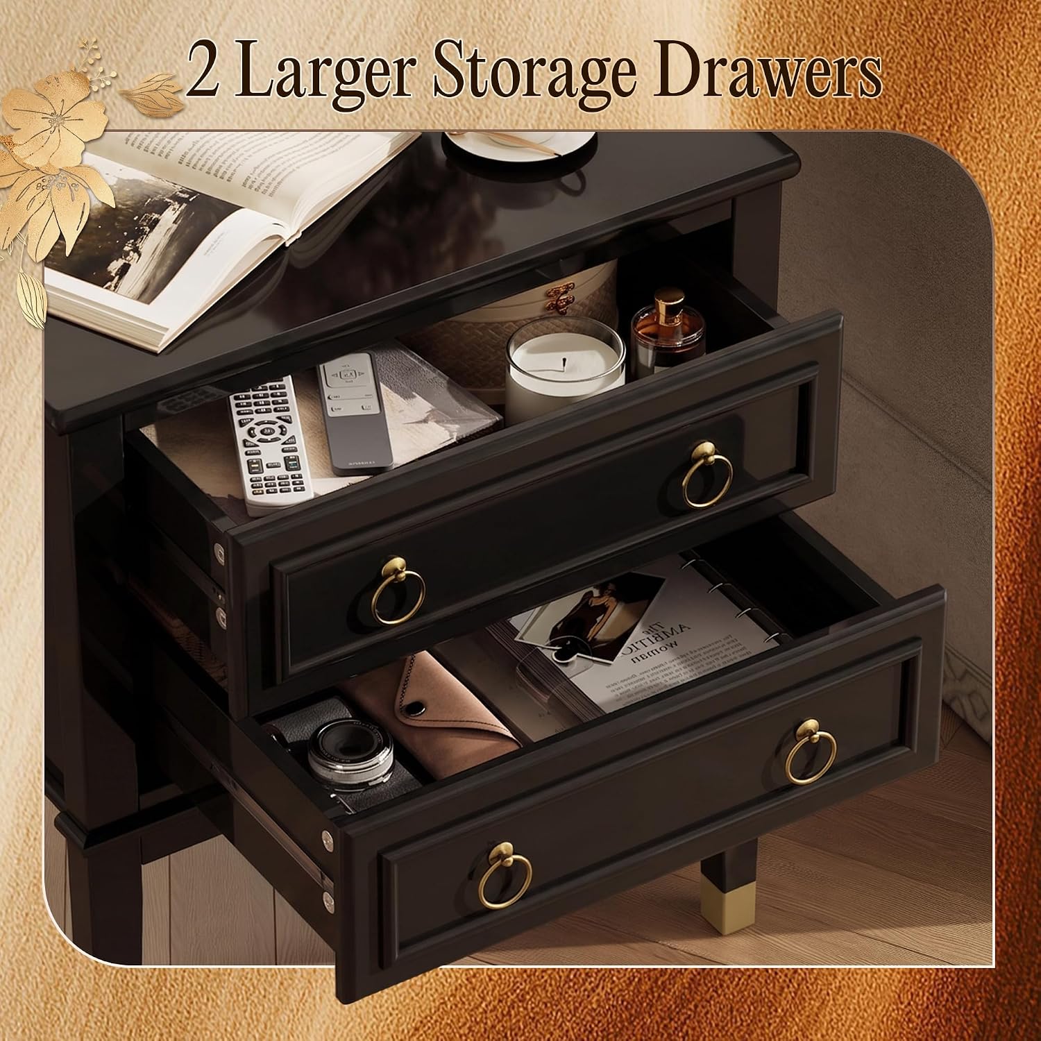 Detalle 2 de Huuger Nightstand, 27.6-Inch Tall