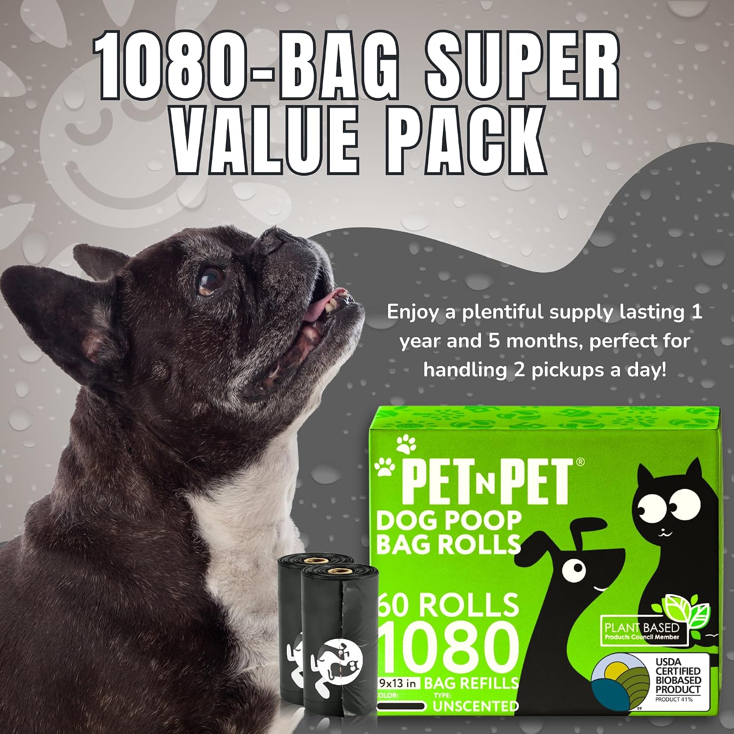 Detalle 2 de PET N PET 1080 Biodegradable Poo Bags 9x13