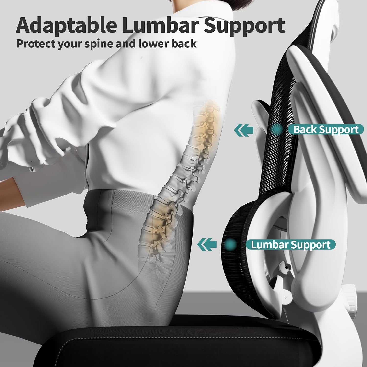 Thumbnail 5 de TRALT Office Chair Ergonomic Mesh Desk Chair